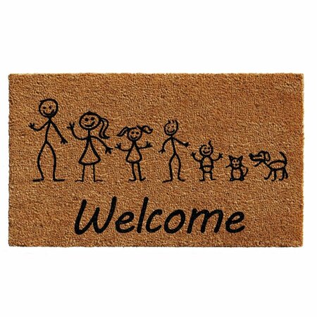 CONFIGURACION 24 x 36 in. Stick Family Rectangular Doormat Natural & Black CO3367115